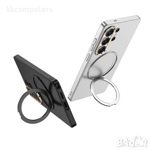 Магнитен Калъф GKK за Samsung Galaxy S26 Ultra - Тънък PC гръб, Метална въртяща се стойка, Шокоустой, снимка 6 - Калъфи, кейсове - 53681079