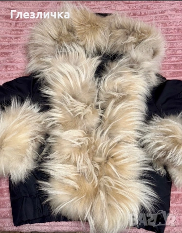 Спортно яке с естествен косъм от Ракун , снимка 2 - Якета - 53179187