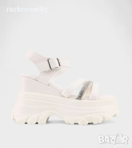 Дамски сандали с масивна платформа и декоративен акцент – 1055 WHITE