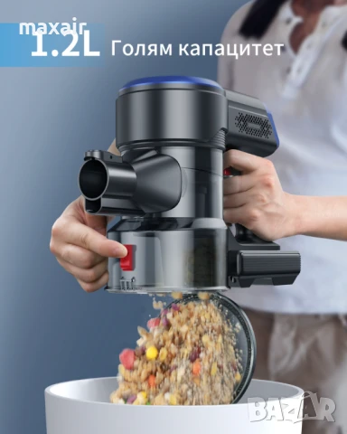 Безкабелна вертикална прахосмукачка Honiture S12 * Безплатна доставка * Гаранция 2 години, снимка 4 - Прахосмукачки - 51072758