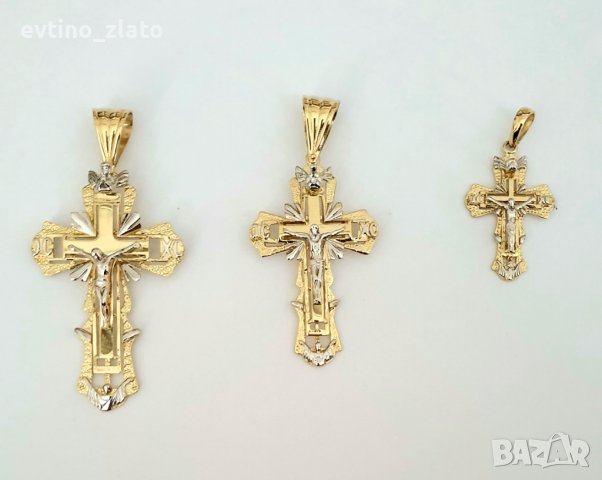 Златни плътни кръстове 14К, снимка 1 - Колиета, медальони, синджири - 39213250
