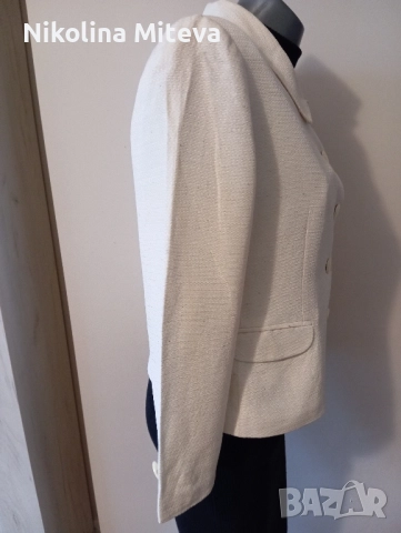 Бяло сако и рокля трико, снимка 2 - Рокли - 51875870