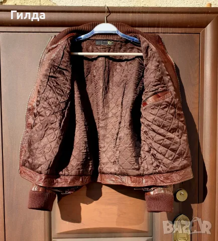 кожено бомбър яке топло размер XL 50 52 Roberto Cavalli налично, снимка 12 - Якета - 55988953