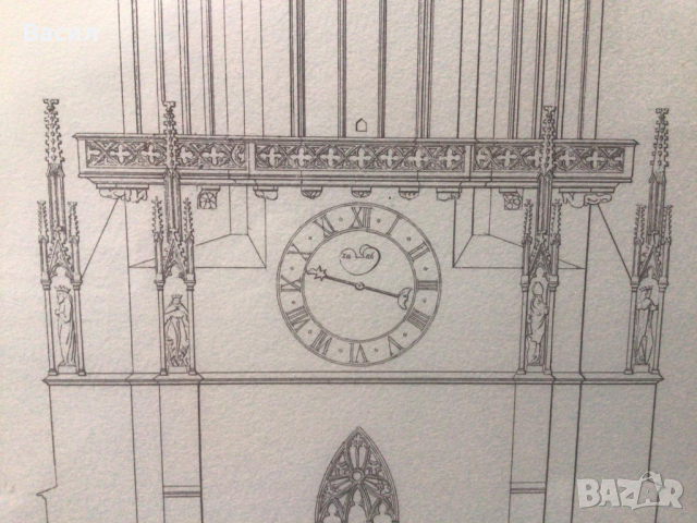 графика чертеж на катедрала, снимка 11 - Картини - 36287065