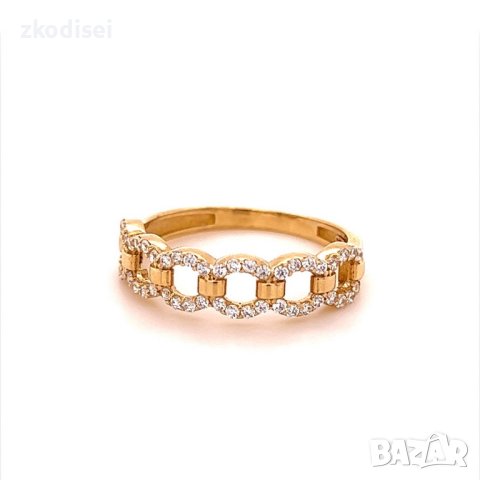 Златен дамски пръстен 2,14гр. размер:54 14кр. проба:585 модел:17636-4, снимка 1 - Пръстени - 42161425