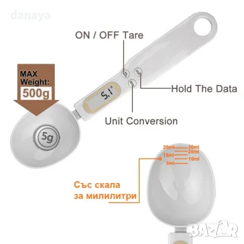 5056 Мерителна лъжица с дигитален дисплей за подправки и течности, снимка 9 - Прибори за хранене, готвене и сервиране - 48377483