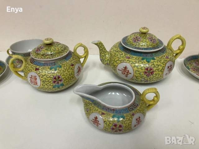 Сервиз за чай, порцеланов, китайски, оригинален - 17 части - НОВ!, снимка 4 - Антикварни и старинни предмети - 53476733