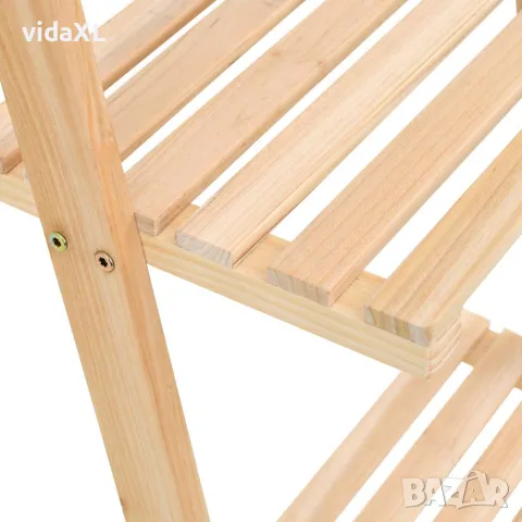 vidaXL Стенен рафт тип стълба, кедрово дърво, 41,5x30x176 см, снимка 4 - Етажерки - 56146404