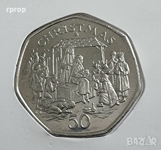   Нумизматичен плик. Остров  Mан. 1991 год. 50 пенса.  КОЛЕДНА  сцена на РОЖДЕСТВОТО . Рядка.монета., снимка 9 - Нумизматика и бонистика - 41021913
