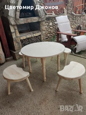 Трикраки столчета и софра(синия,паралия), снимка 13 - Градински мебели, декорация  - 49486507