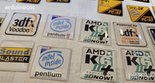 Ретро емблеми за компютърни кутии – 8088, 286, 386, 486, Pentium, K6, Voodoo, Sound Blaster, снимка 2 - Други - 52361715