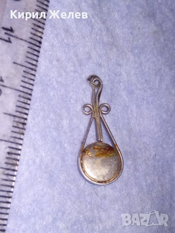 СТАР СРЕБЪРЕН ПЕНДАНТ ВИСОКА ПРОБА СРЕБРО РЪЧНА АЖУРНА РАБОТА с ШЛИФОВАН ПОЛУСКЪПОЦЕНЕН КАМЪК 38606, снимка 6 - Антикварни и старинни предмети - 41638437