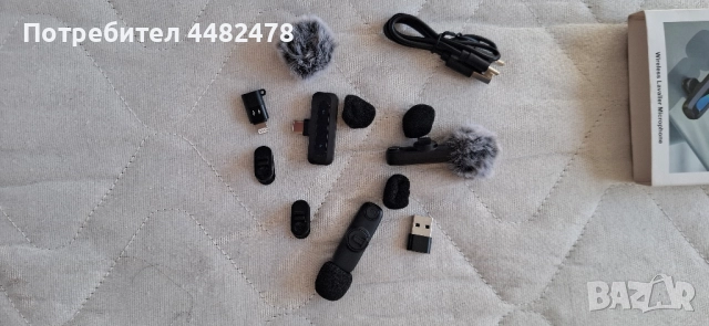 Безжични микрофони за видеа, влогове и лайф предавания!, снимка 3 - Микрофони - 52501976