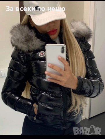 Moncler Дамско Лачено Зимно Яке С Естествен Пух На Качулката Монклер - 3 Цвята Код W.S.O.12, снимка 4 - Якета - 52568771