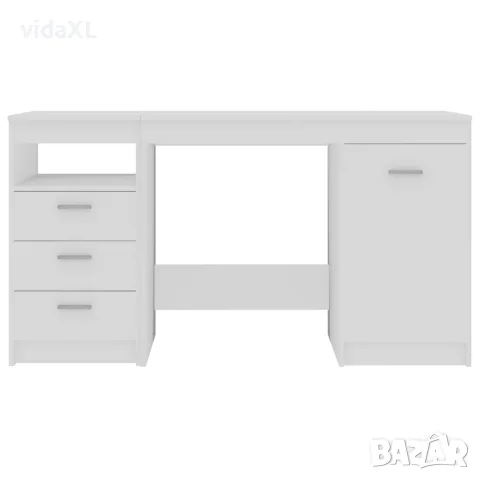 vidaXL Бюро, бяло, 140x50x76 см, инженерно дърво, снимка 4 - Бюра - 56146586