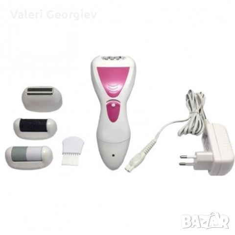 Уред за красота 4 в 1 приставки за обезкосмяване, тример, полиране на пети, снимка 4 - Тримери - 52418012
