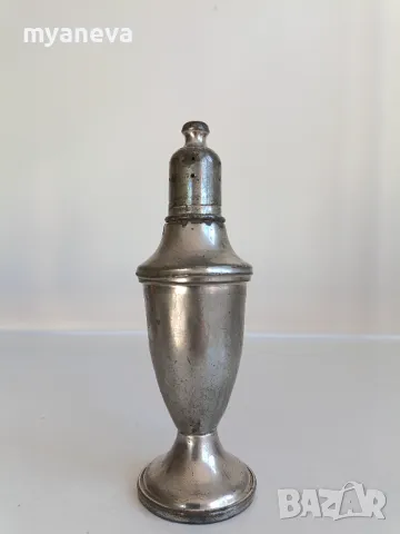 Vintage , калаено шише за парфюми с печат ( pewter weighted , калаено тегло ) , снимка 1