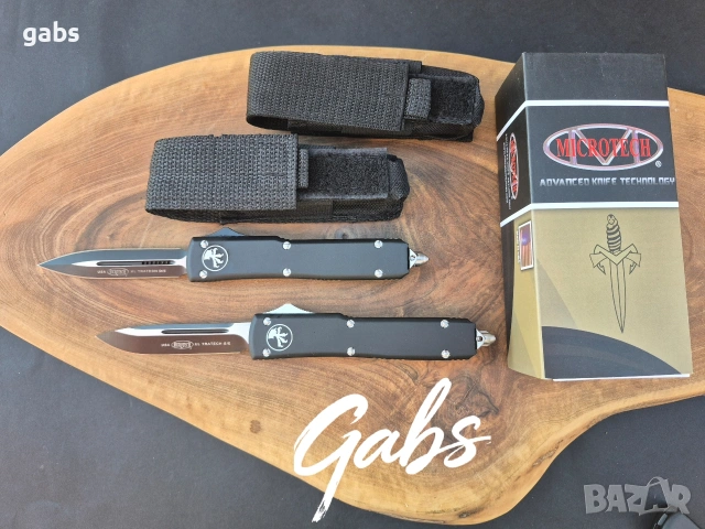 Автоматичен нож MICROTECH Ultratech,два модела,тъмно острие, снимка 2 - Ножове - 49241797