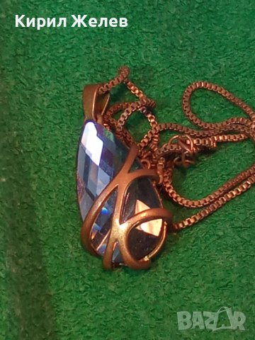 ВИНТИДЖ АРТ КРИСТАЛЕН МЕДАЛЬОН с БРОНЗОВА ВЕРИЖКА 19901, снимка 12 - Колиета, медальони, синджири - 35228100