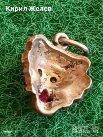 Сребърна висулка Лъвска глава с рубин символизира сила, лидерство 52549, снимка 5 - Колиета, медальони, синджири - 52934705