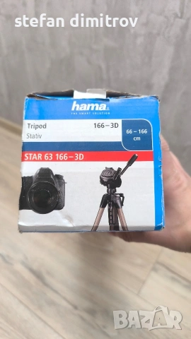 Статив Hama, модел Star 63, 3 посоки, 4кг, 60-166см, с чанта, снимка 11 - Чанти, стативи, аксесоари - 53484089