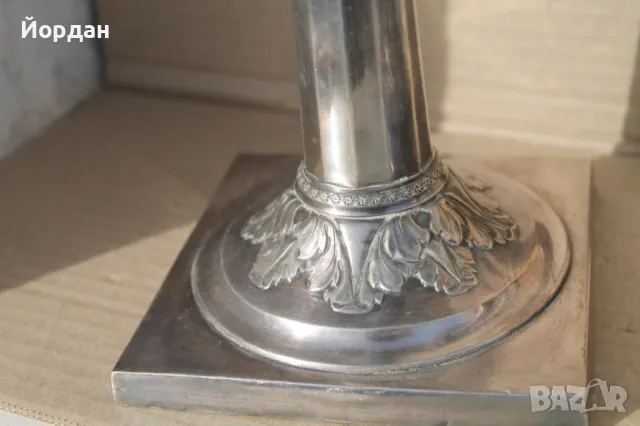 Сребърни свещници, снимка 5 - Антикварни и старинни предмети - 49483729