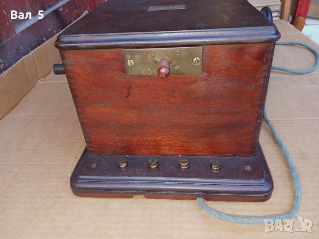 100 годишен френски стенен дървен телефон .  РЯДЪК, снимка 5 - Антикварни и старинни предмети - 44325322