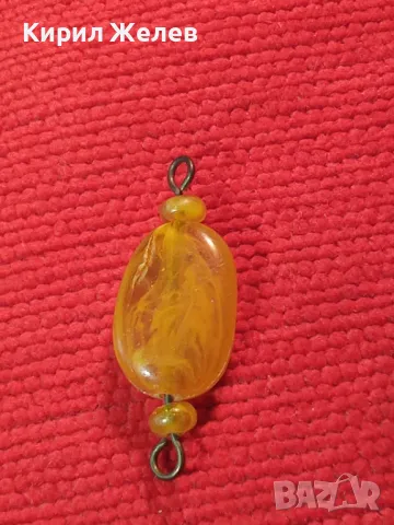 СТАРА АРТ ВИСУЛКА РЕТРО БИЖУ КАТАЛИН ТОПЕН КЕХЛИБАР БРОНЗ 5021, снимка 8 - Антикварни и старинни предмети - 35653783