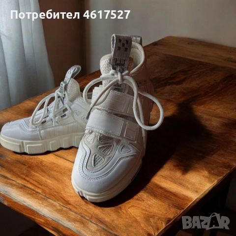 Бели високи дамски маратонки , снимка 6 - Маратонки - 52084249