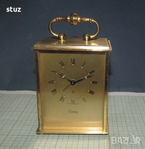 Швейцарски каретен часовник/будилник Swiza, механичен