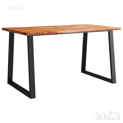 vidaXL Трапезна маса с жив ръб 140x80x75 см масивна акация