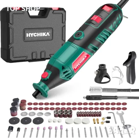 HYCHIKA 170W въртящ се инструмент,променлива скорост с гъвкав вал,173 бр. Аксесоари и 8000-35000 RPM, снимка 4 - Гедорета - 49866244