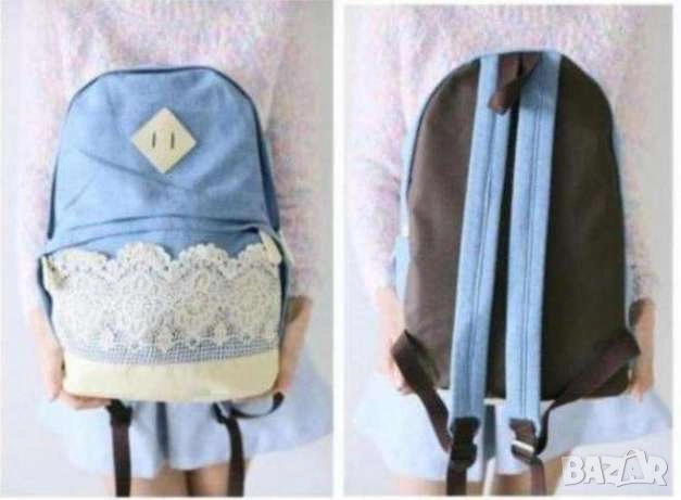 Бутикова раница ученическа чанта дамска с дантела, снимка 6 - Раници - 53644413