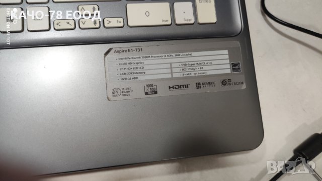 Лаптоп Acer Aspire E1-731, снимка 4 - Части за лаптопи - 41723323