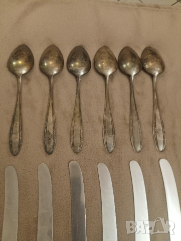 Стари прибори за хранене, посребрени. , снимка 9 - Антикварни и старинни предмети - 44509695