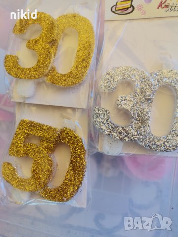 30 50 години годишнина юбилей свещ свещи за рожден ден парти украса торта