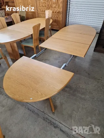 Масивна Трапезна Разтегателна Маса-внос от Германия!, снимка 4 - Маси - 49916776