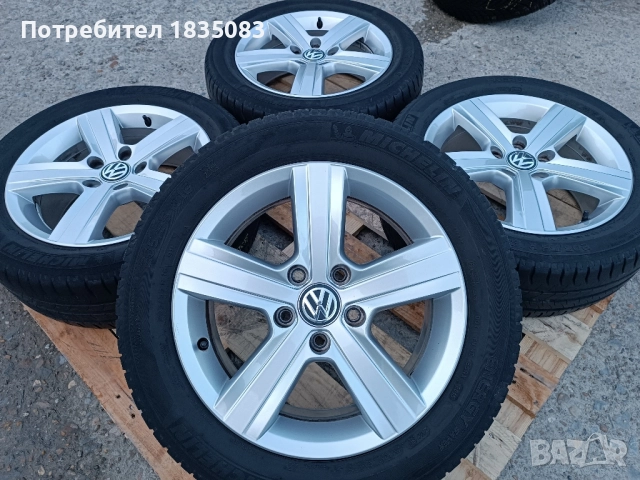 Лети джанти 16ки 5х112 VW + летни гуми 205/55/16 Michelin