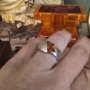 Рядък сребърен пръстен с оранжев сапфир , снимка 6