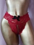 2XL Червена дантелена полупрашка с отворено дъно , снимка 1