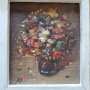 Картина, Ваза с цветя, маслени бои, Любомир Дойчев, 16 см Х 18 см, снимка 7