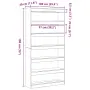 vidaXL Шкаф за книги 6 нива 100 x 30 x 198 см Инженерна дървесина, снимка 10