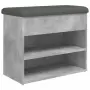 vidaXL Пейка за обувки, бетонно сив, 62x32x50 см, инженерно дърво, снимка 1