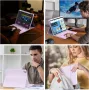 Калъф BQDIYOO с клавиатура за iPad 10-то поколение 10,9 инча, 7 цвята подсветка, лилав, снимка 8