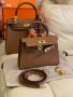 чанта Ермес Mini Kelly 19*Кели*HERMES KELLY 19 CRAIE Epsom Gold Hardware, снимка 6