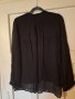 Копринена, черна блуза с лъскав орнамент , снимка 4