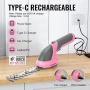 Aкумулаторна ножица за трева и храсти 2 в 1, 7.2V, 2000 mAh батерия, 2 ножа, розова, снимка 4