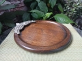 Дървен поднос с метален орнамент гроздове , снимка 2