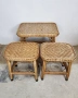 Комплект ратан масичка и табуретки, снимка 1