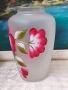 Ваза от матирано стъкло,ръчно рисувана, снимка 3